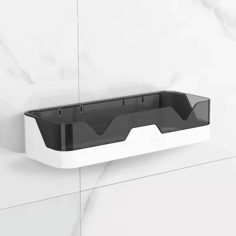 Bath Shelf Plastic Wall Shelf - Ps & Pp Materials, 6d X 24w X 10h Cm | Expandable Design, Glass Handle, Ideal For Any Room