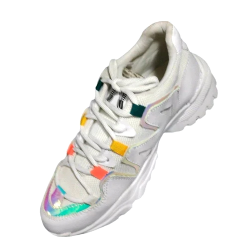 Men White Sports Shoes - Color: Multicolor