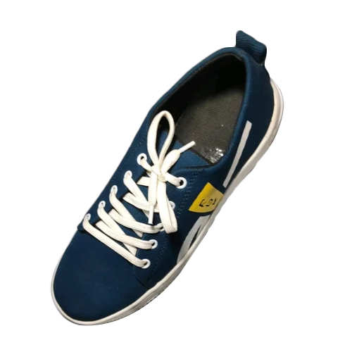 Men Blue Canvas Lace Up Shoes - Color: Multicolor