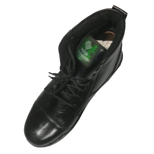 Black High Ankle Safety Shoes - PVC Outsole, Lace-Up Pattern, Black Color | High Quality, No Fade, Suitable for All Seasons, Warranty Included