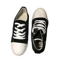 Boys Canvas Casual Shoes - High-quality Material, Available In All Sizes | Classic Black And White Lace Design, Washable For Easy Maintenance