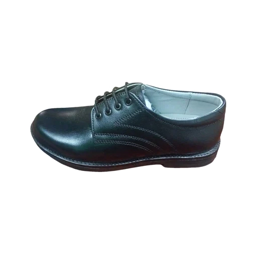 Boys Leather School Shoes - Color: Black