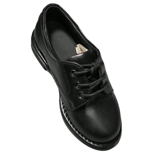 Kids Leather School Shoes - Color: Black