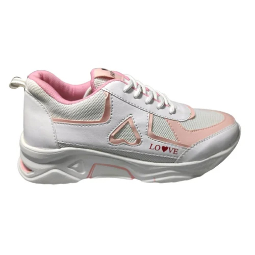 Ladies Pvc Mesh Sports Shoes - Color: White