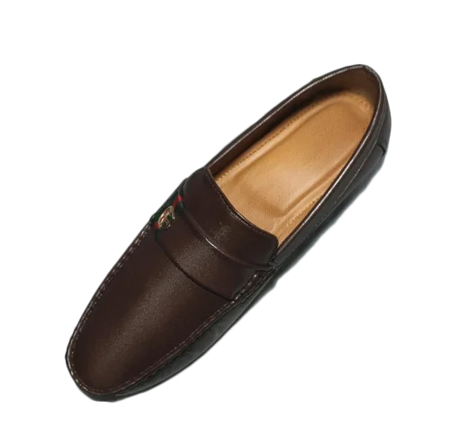 Men Brown Leather Loafer Shoes - Feature: High Quality