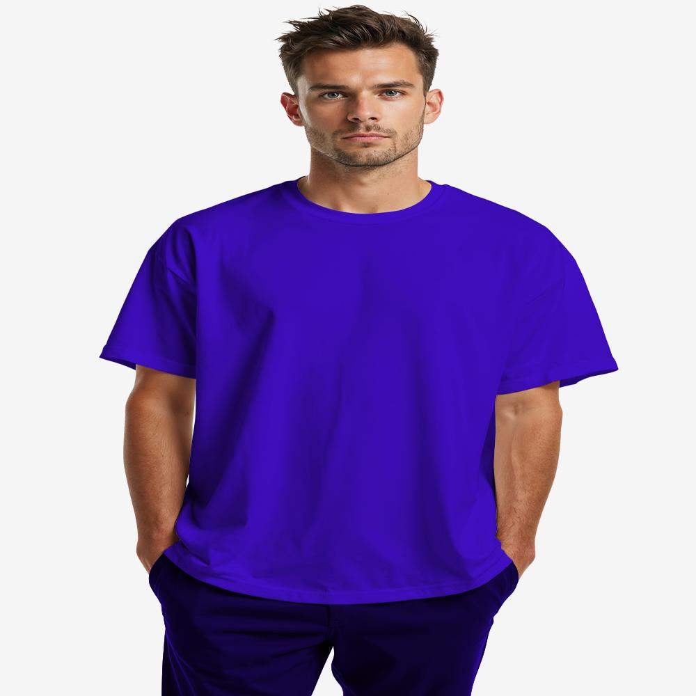 Mens Royal Blue Dry Fit Round Neck T-Shirt - Fabric Type: Cotton