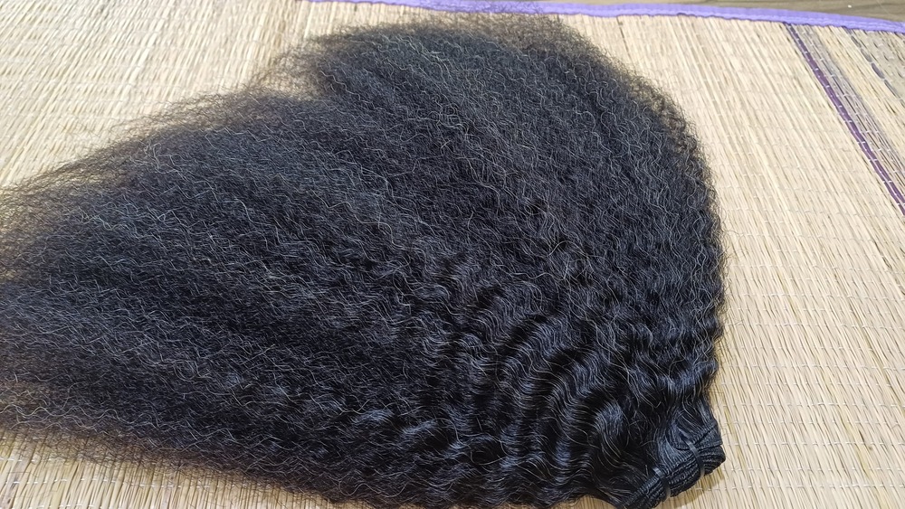 Single Donor Remy Kinky straight Human Hair Extension