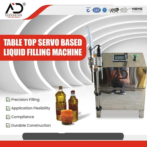 Servo Based Table Top Liquid Filling Machine - Stainless Steel, 20kg Weight, 24 Bpm Capacity | Automatic, High Efficiency, Electric Drive, Warranty 1 Year