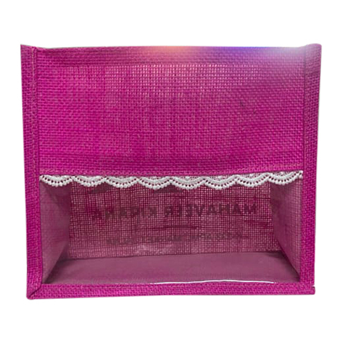 Transparrent Color Jute Bag - Color: Pink