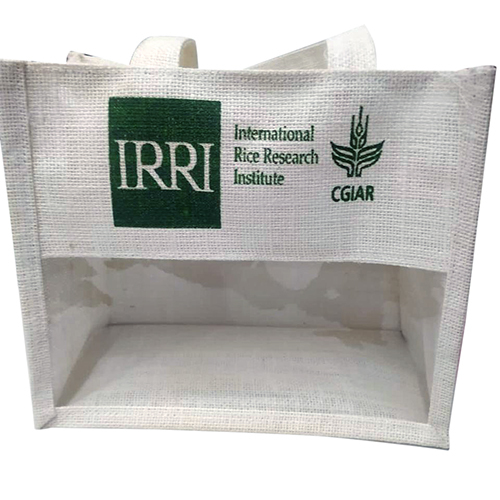 Printed Transparrent Jute Bag - Color: Off White