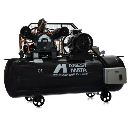 Anest Iwata 15 Hp Air Cooled Reciprocating High Pressure Air Compressor - Lubrication Type: Lubricated