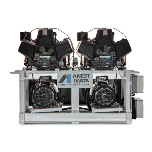 Anest Iwata 30 Hp Air Cooled Oil Free Reciprocating Duplex Air Compressor - Lubrication Type: Lubricated