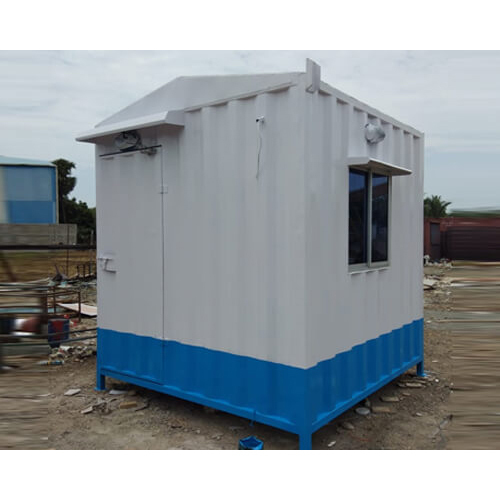 Portable Security Cabin - Metal Walls and Floor, Custom Thickness, Steel Doors, Available in White and Blue Options