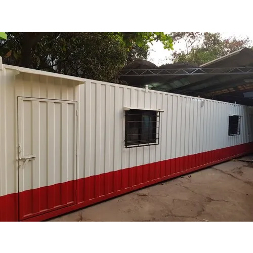 Portable Office Cabin - Durable Metal Walls, Customizable Wall Thickness, Available in White or Red - Easy to Transport and Set Up with Metal Floor for Heavy Traffic