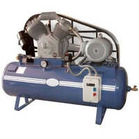 Two Stage Compressor - Metal Construction, 10 Hp Electric Motor, High Working Pressure , Sleek Grey Finish, Industrial Use, Warranty Included