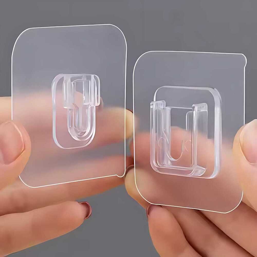 Male Sticker - Transparent Adhesive, Square Shape | Multi-purpose Hanger For Coats, Scarves, And Tools, Ideal For Home And Office Storage
