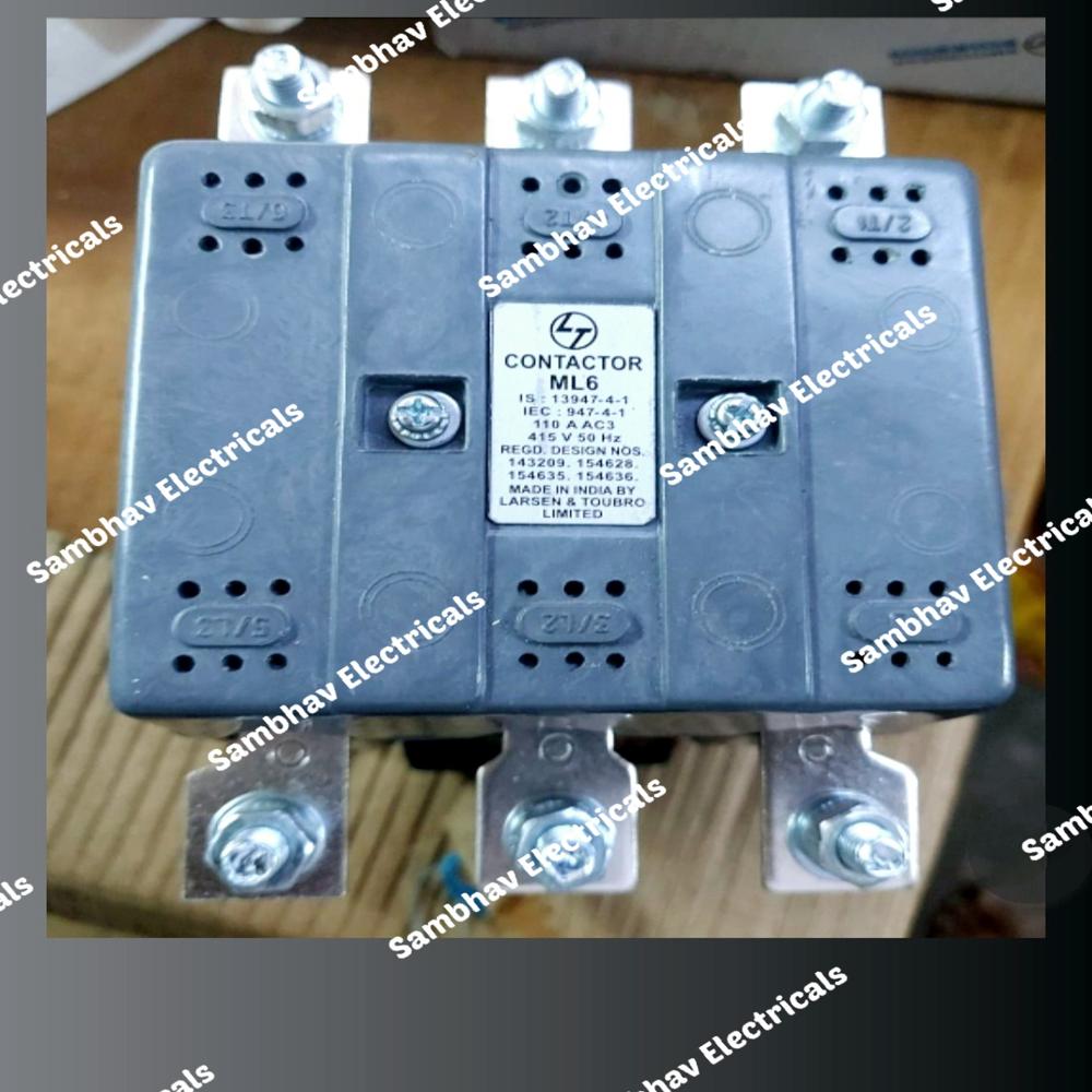 L&t 3 Pole Power Contactor Ml6 - 415v Rated Voltage, 50hz Frequency | Industrial Usage, Three Phase Operation, 3 Pole Configuration
