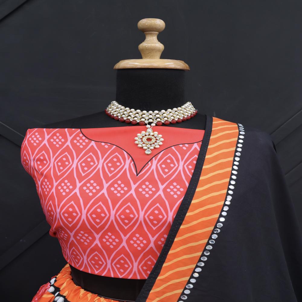 Digital Print Muslin Cotton Lehenga Choli