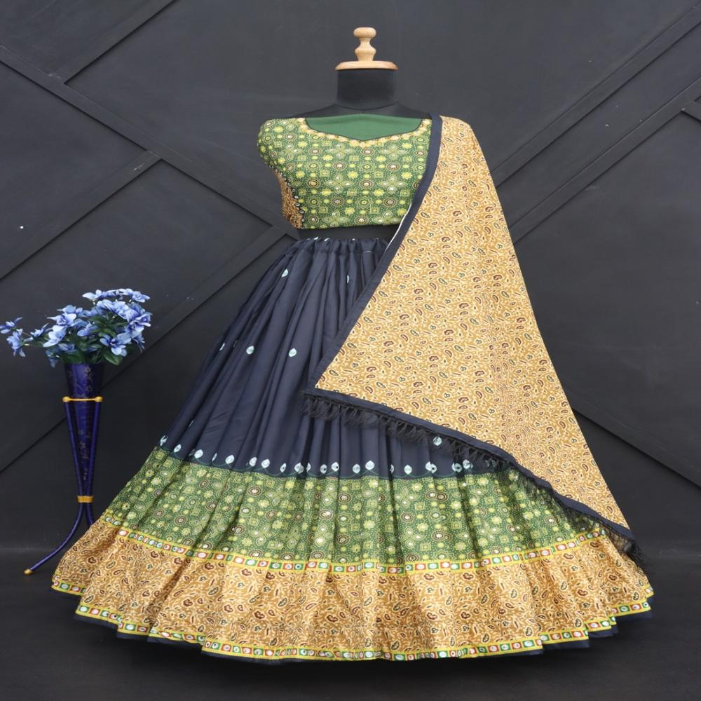 Digital Print Muslin Cotton Lehenga Choli