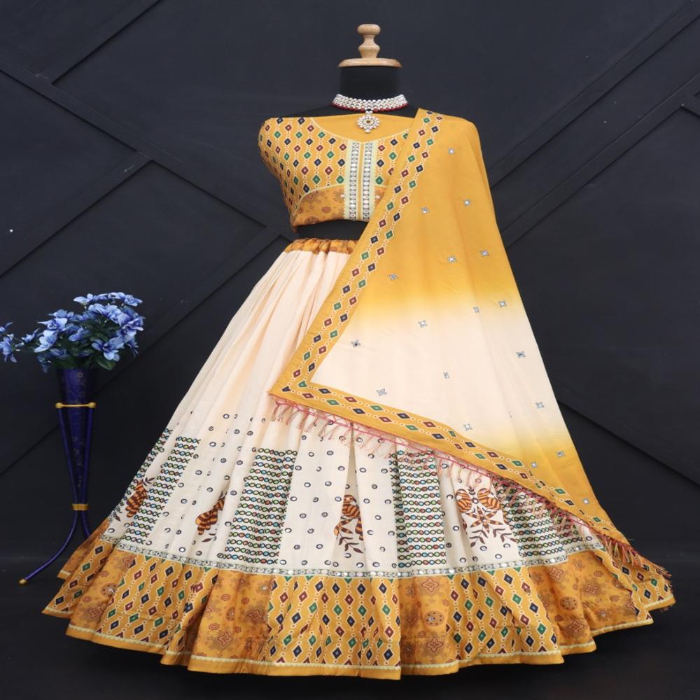 Digital Print Muslin Cotton Lehenga Choli