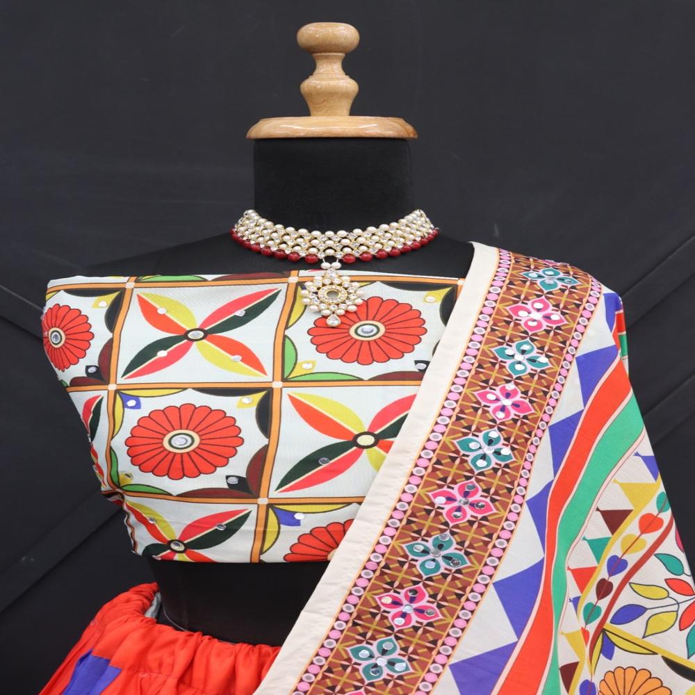 Digital Print Muslin Cotton Lehenga Choli