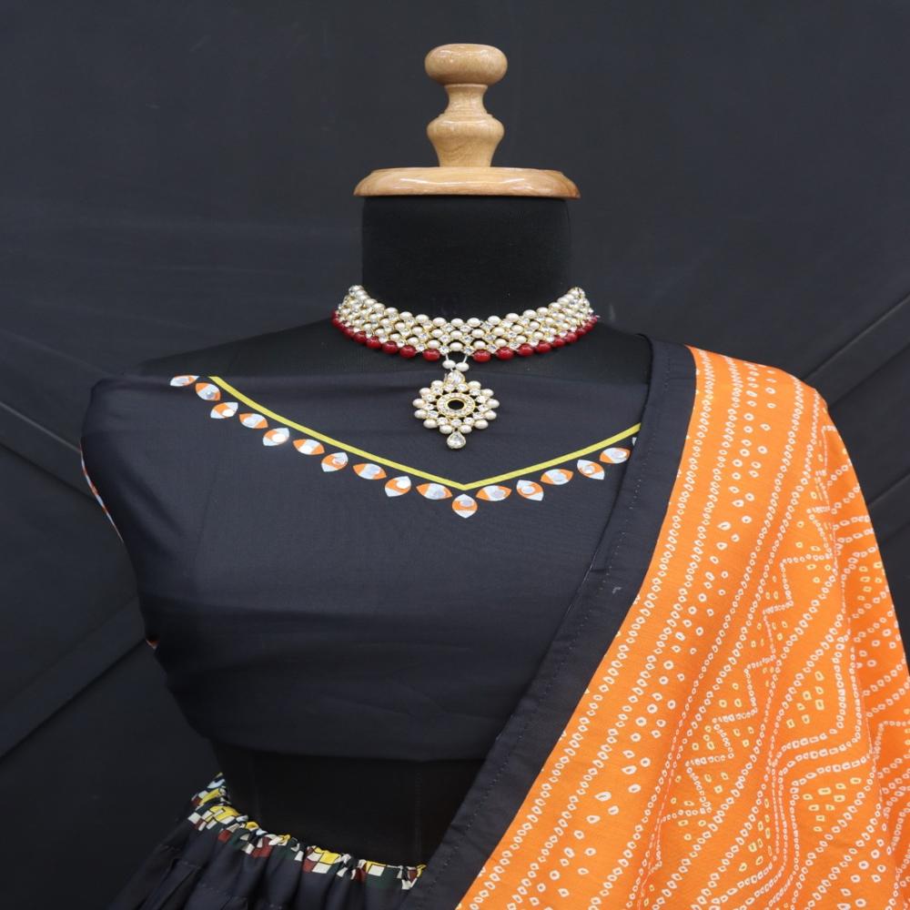 Digital Print Muslin Cotton Lehenga Choli