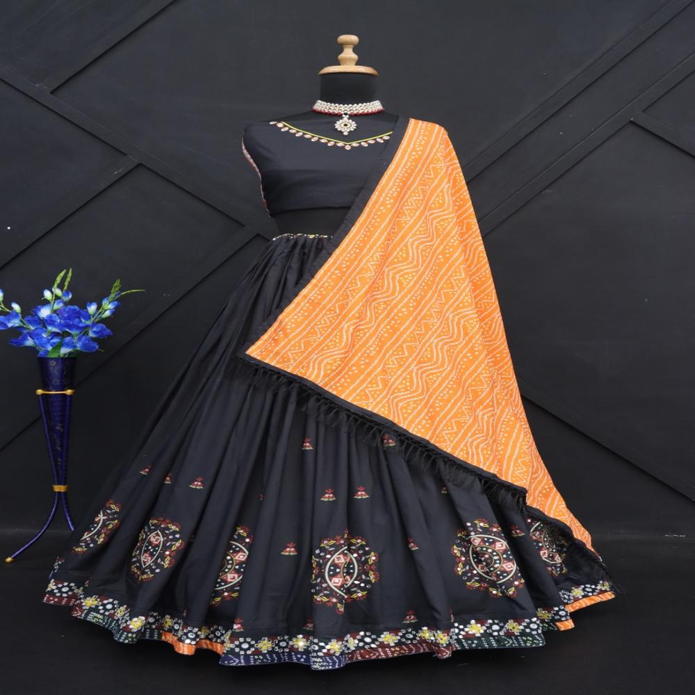 Digital Print Muslin Cotton Lehenga Choli