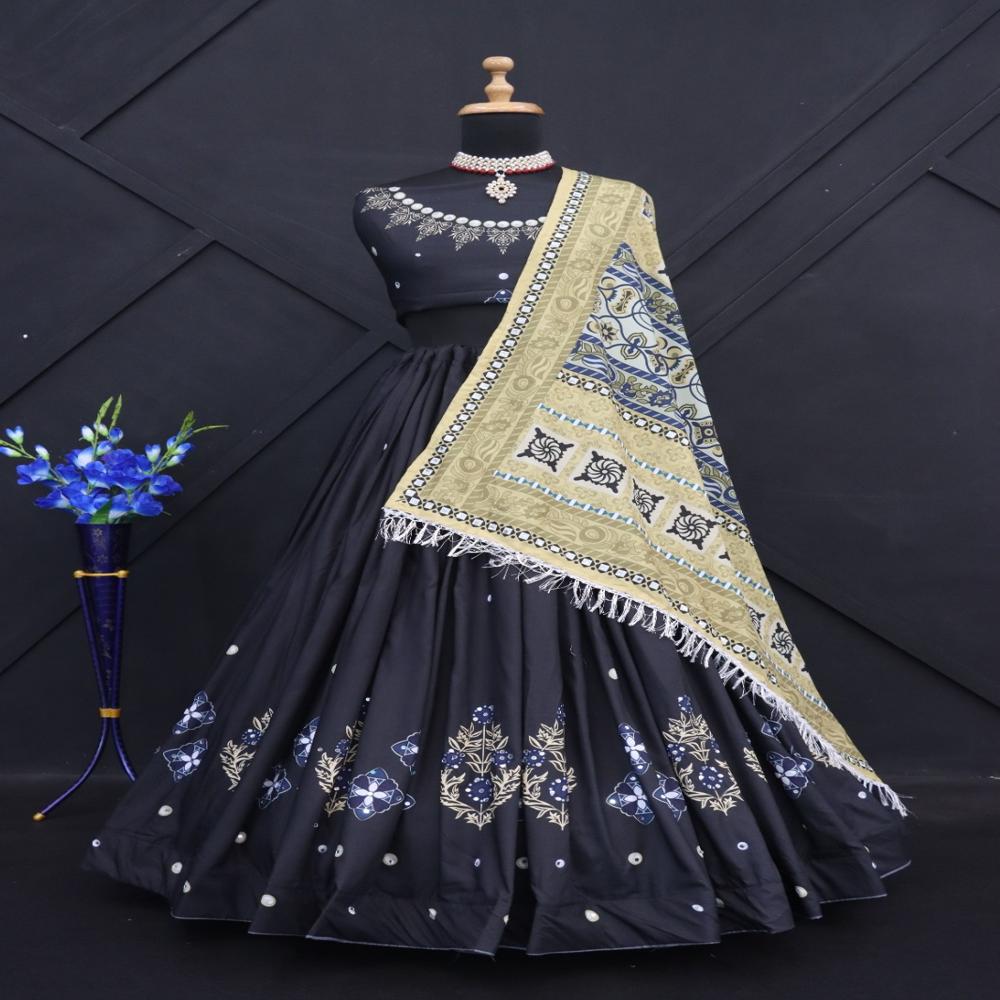 Digital Print Muslin Cotton Lehenga Choli