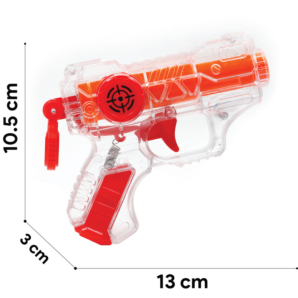 2910	Thunder Strike Transparent Gun with 6 Darts - Available in 4 Colors