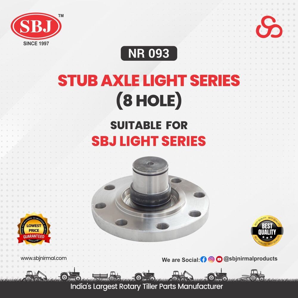 STUB AXLE 8 HOLE SUITABLE FOR SBJ LIGHT SERIES