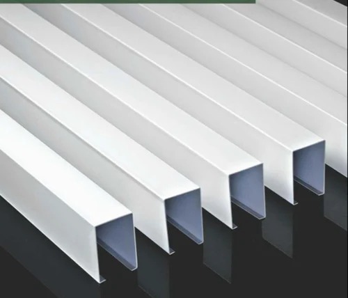 vindsil GI Baffle Ceiling - Galvanized Iron, 75 x 25mm, Customized Colors, Polished Finish, Durable, Heat Proof, Easy Installation, U-Shape Design