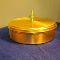 Aakrati Brass Spice Box | Stylish & Durable Masala Daani for Indian Kitchens | Luxury Brass Masala Box ( Yellow, 8 inch)