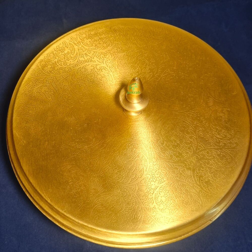 Aakrati Brass Spice Box | Stylish & Durable Masala Daani for Indian Kitchens | Luxury Brass Masala Box ( Yellow, 8 inch)