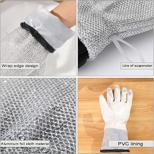 Steel Wire Net Gloves - Color: Silver