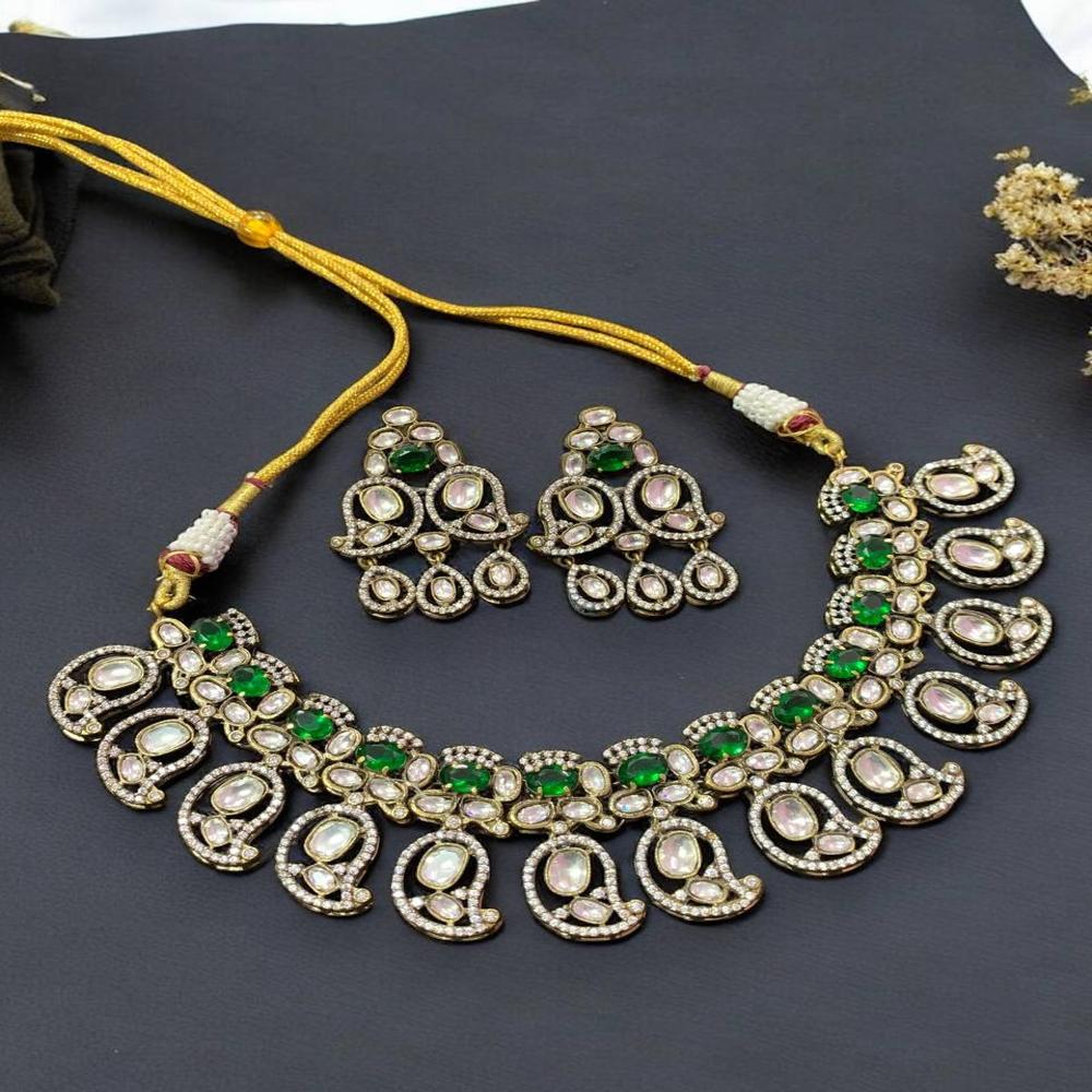 Traditional Mango Fusion Necklace Set In Victorian Polish