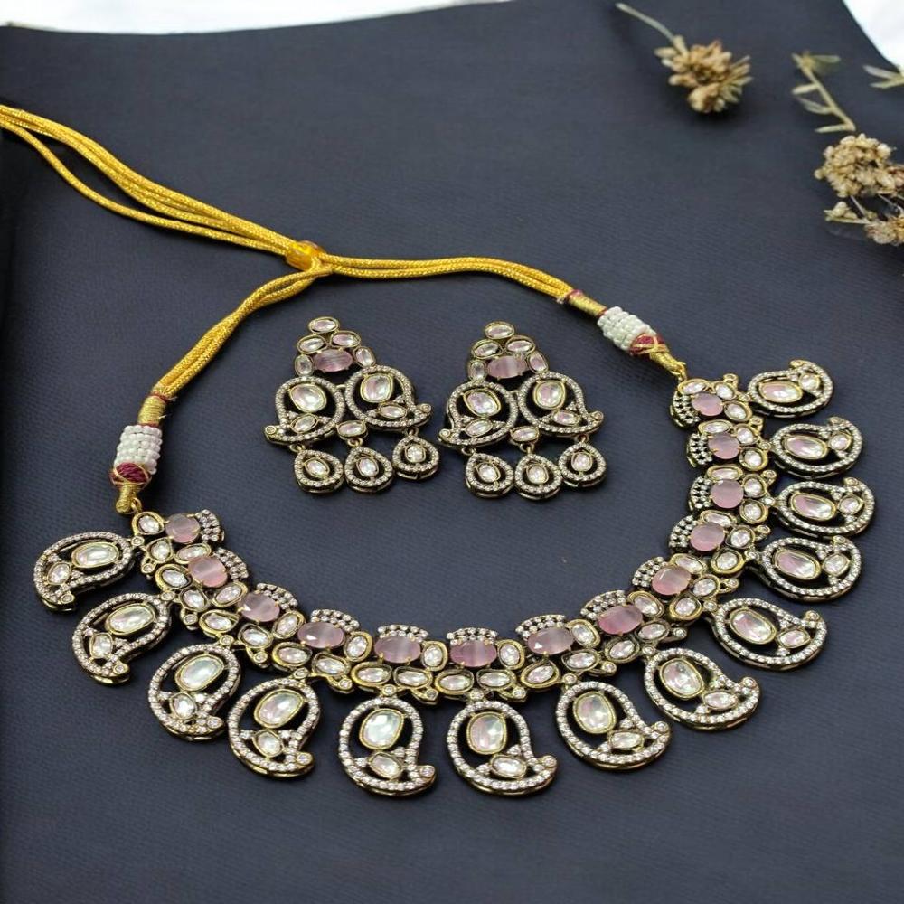 Traditional Mango Fusion Necklace Set In Victorian Polish