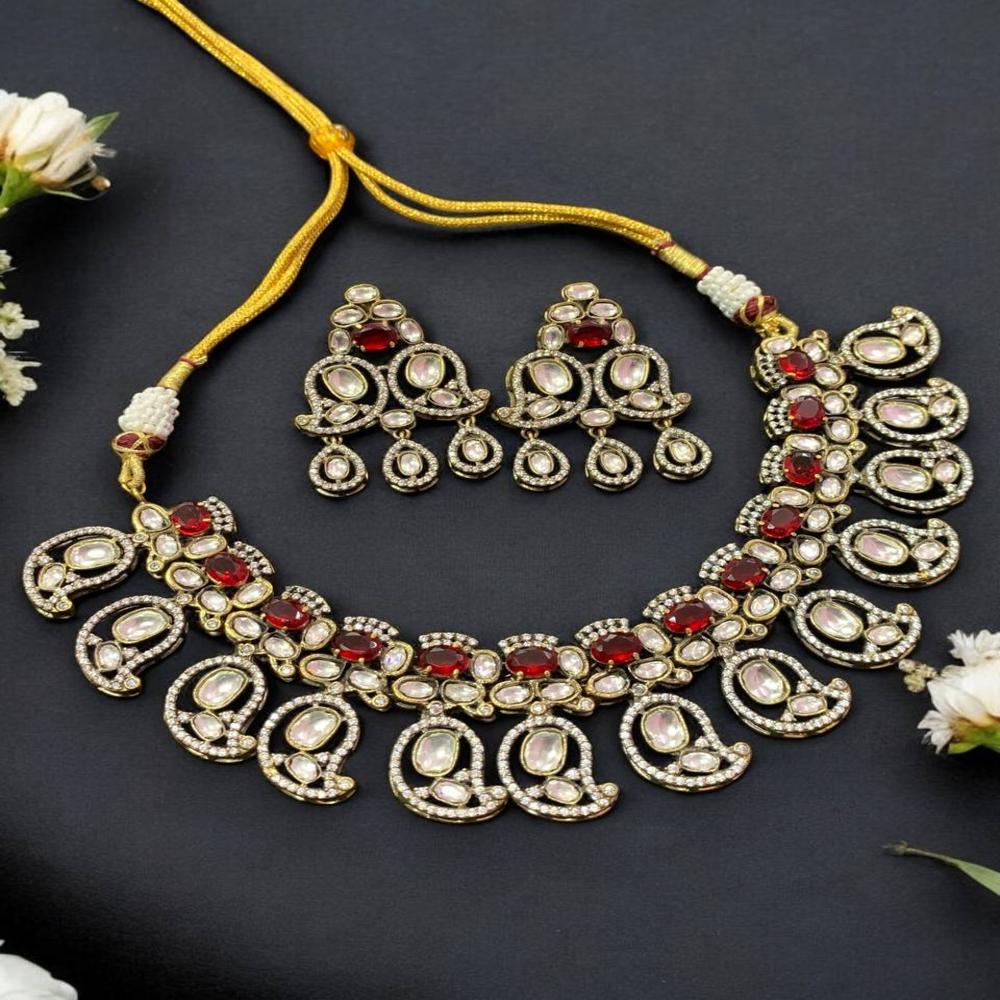 Traditional Mango Fusion Necklace Set In Victorian Polish