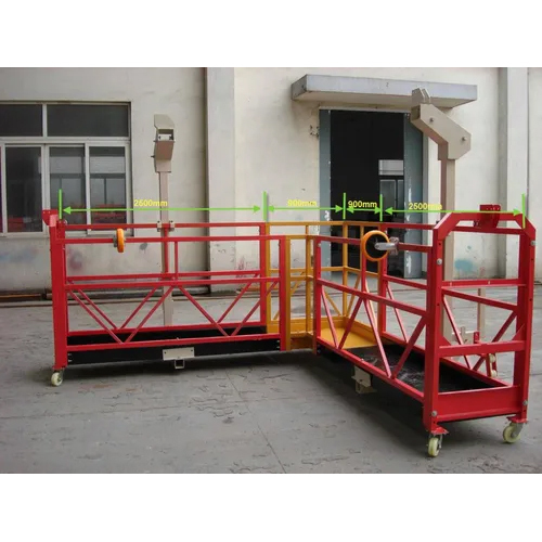 800 Kg Suspended Working Platform - Mild Steel, 15 Feet Long, Red Color | Hot-Dipped Galvanized Surface Treatment for Enhanced Durability