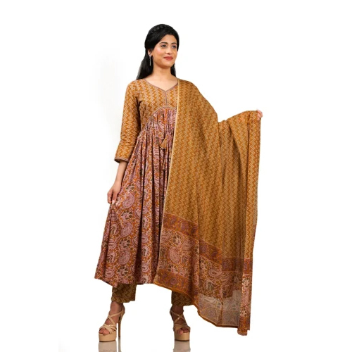 Ladies Mustard Yellow Anarkali Suit - Ethnic Region: Indian