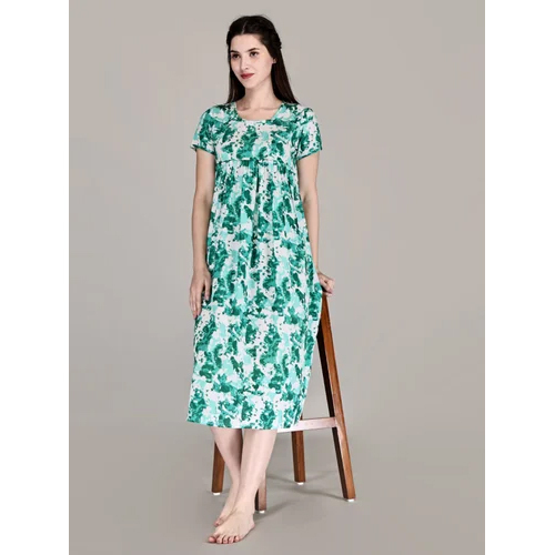 Rayon Procin Printed Maternity Dresses - Color: Green