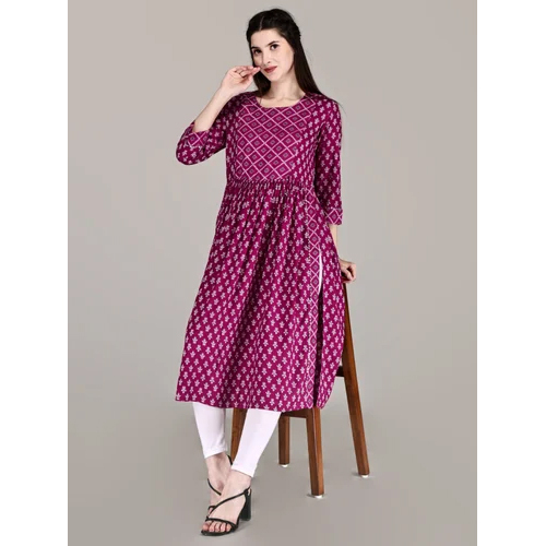 Feeding Maternity Pregnancy Rayon Dresses - Color: Wine