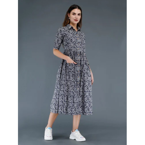 Short Sleeve Maternity Dresses - Color: Grey