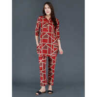 Ladies Fancy Cord Set - Washable Cotton Material, Various Sizes Available, Multicolor Striped Design With Printed Pattern | Embrace Indian Ethnic Fashion