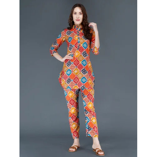 Modern foil printed Cord- Set/ night suit