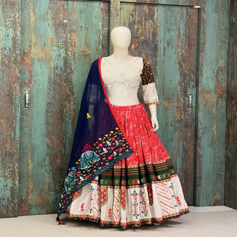 Digital Print Muslin Cotton Lehenga Choli