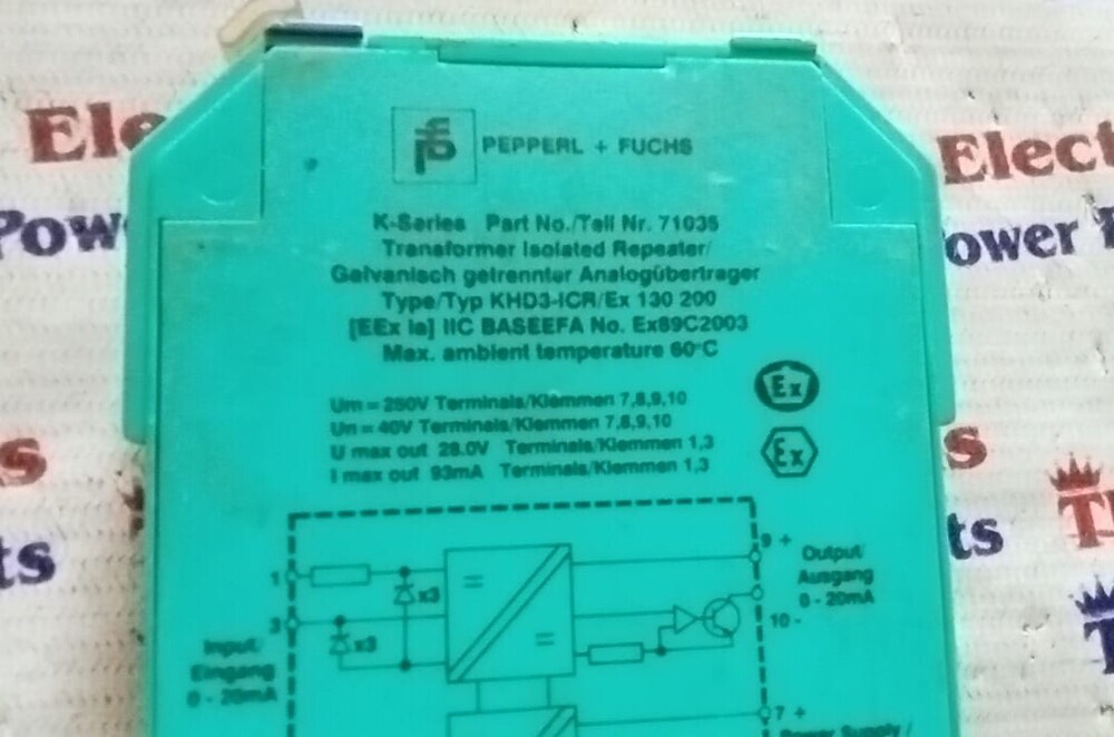 PEPPERL+FUCHS KHD3-ICR/Ex 130200 TRANSFORMER ISOLATED REPEATER