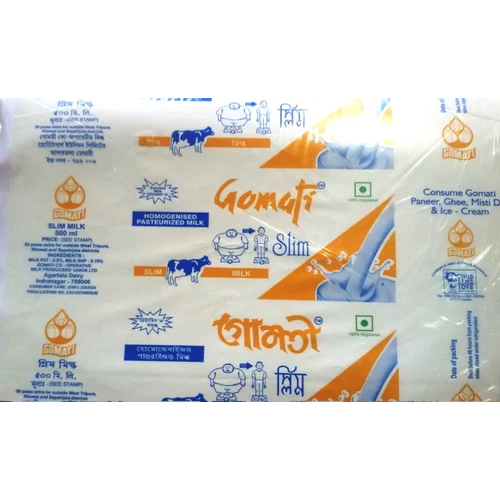 Printed Milk Packing Pouches - Color: White