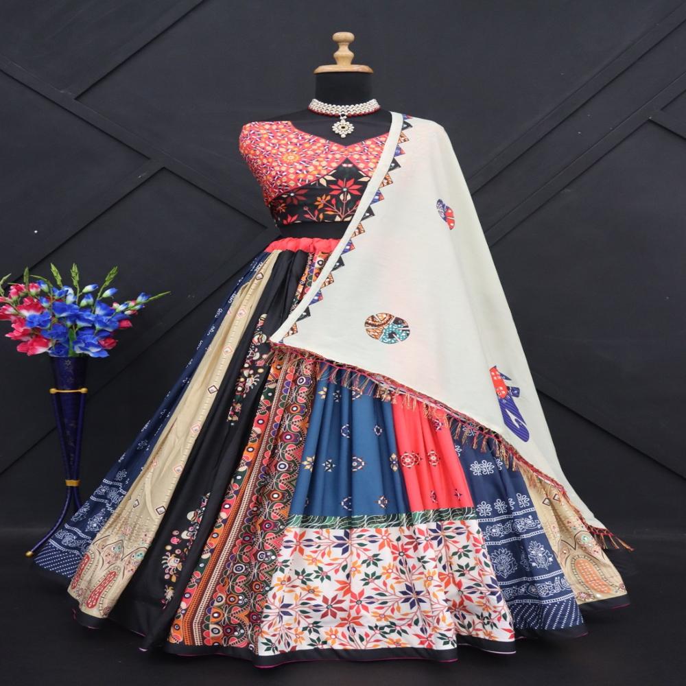 Digital Print Muslin Cotton Lehenga Choli