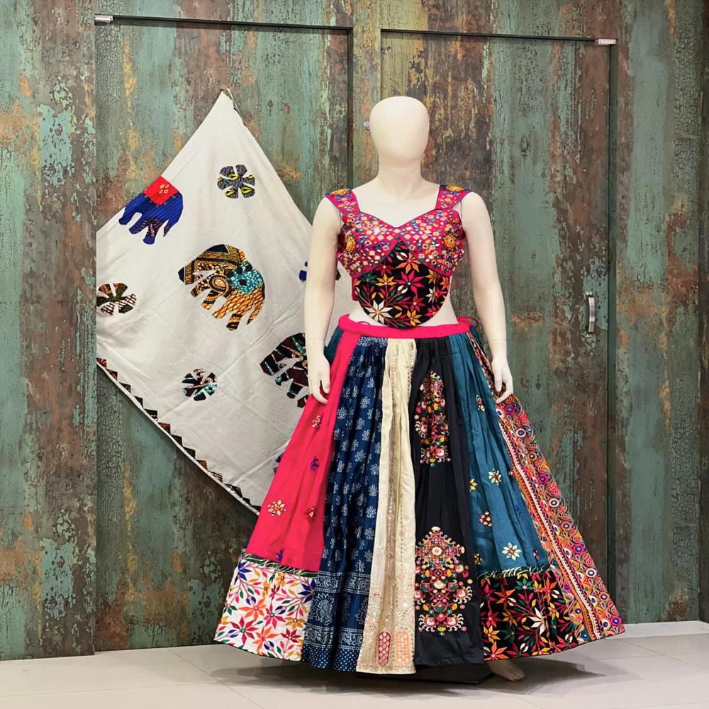 Digital Print Muslin Cotton Lehenga Choli