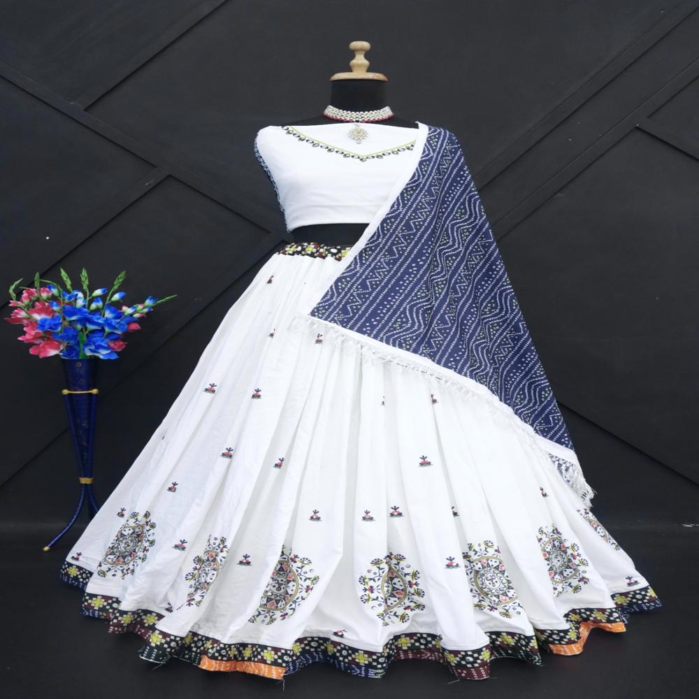 Digital Print Muslin Cotton Lehenga Choli